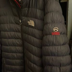 Women’s north face summit series.  Navy blue. Red inline